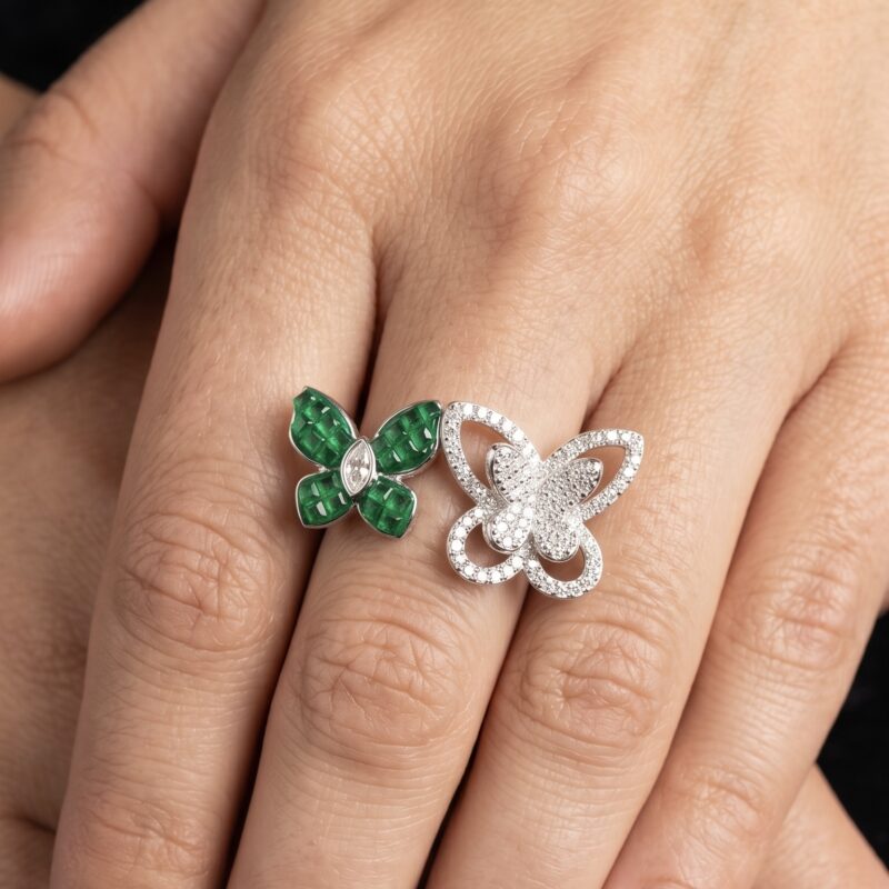 Prerna Floral Ring - 925 Sterling Silver - Indraja Fine Jewels - Mumbai