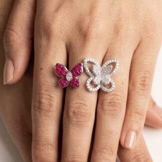 Vanya Butterfly Ring - 925 Sterling Silver - Indraja Fine Jewels - Mumbai