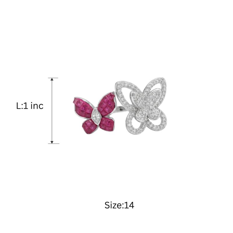 Vanya Butterfly Ring - 925 Sterling Silver - Indraja Fine Jewels - Mumbai