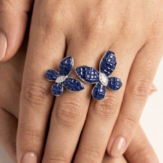 Madhur Butterfly Ring - 925 Sterling Silver - Indraja Fine Jewels - Mumbai
