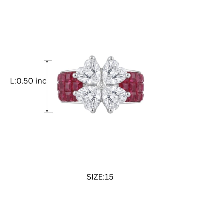 Amya Floral Ring - 925 Sterling Silver - Indraja Fine Jewels - Mumbai