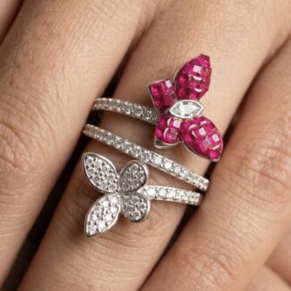 Ojas Butterfly Ring - 925 Sterling Silver - Indraja Fine Jewels - Mumbai