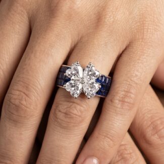 Rasa Floral Ring - 925 Sterling Silver - Indraja Fine Jewels - Mumbai