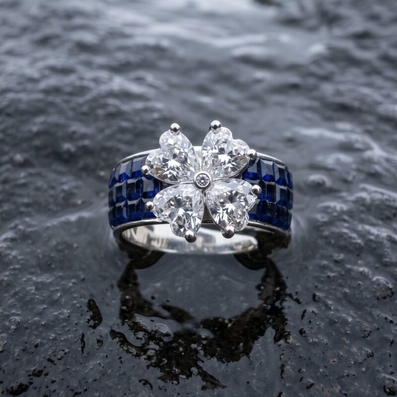 Rasa Floral Ring - 925 Sterling Silver - Indraja Fine Jewels - Mumbai