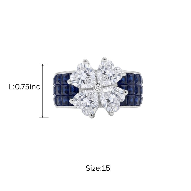 Rasa Floral Ring - 925 Sterling Silver - Indraja Fine Jewels - Mumbai