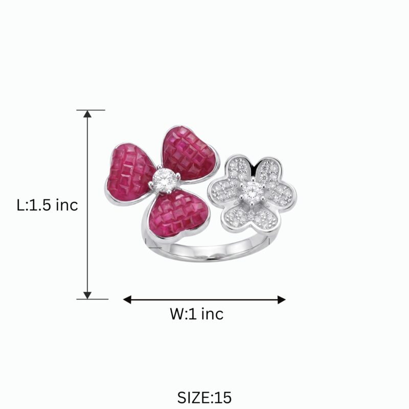 Ritu Floral Ring - 925 Sterling Silver - Indraja Fine Jewels - Mumbai
