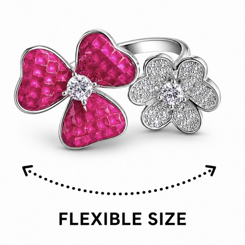Ritu Floral Ring - 925 Sterling Silver - Indraja Fine Jewels - Mumbai