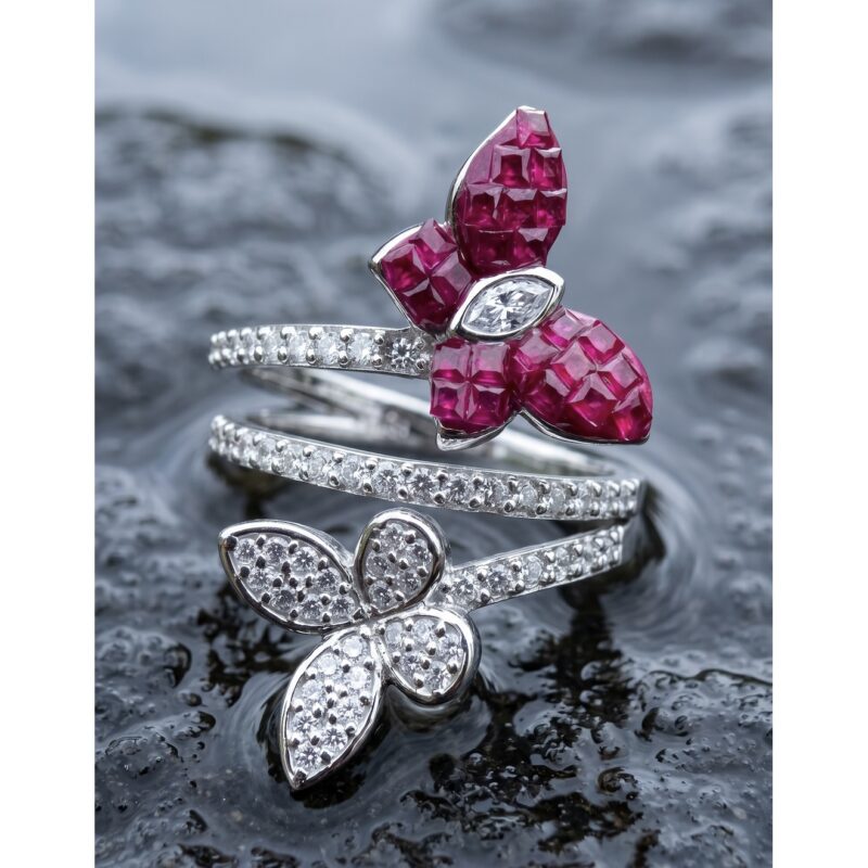 Ojas Butterfly Ring - 925 Sterling Silver - Indraja Fine Jewels - Mumbai