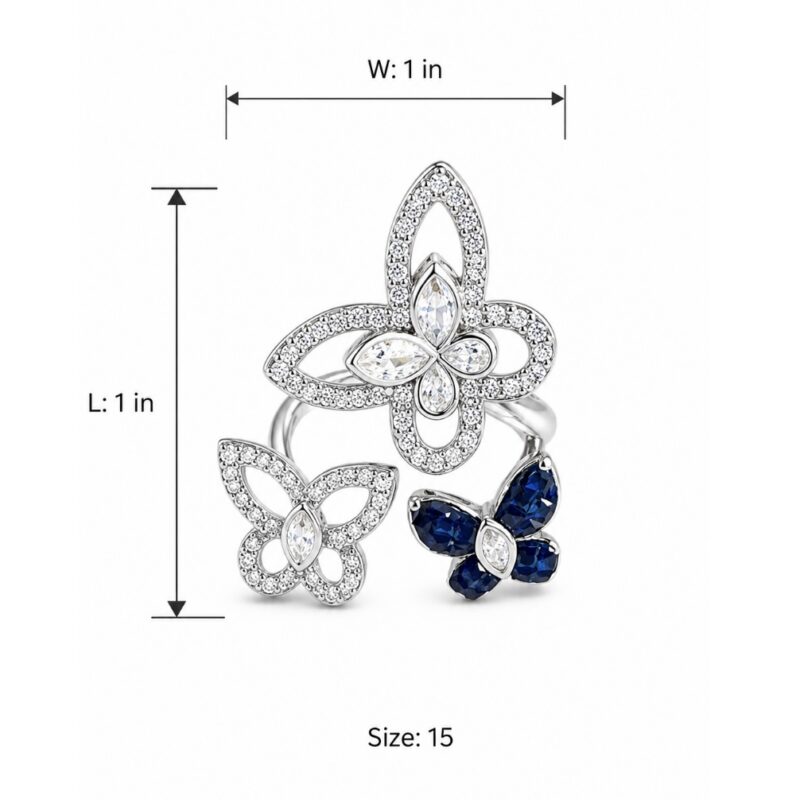 Tvesa Butterfly Ring - 925 Sterling Silver - Indraja Fine Jewels - Mumbai