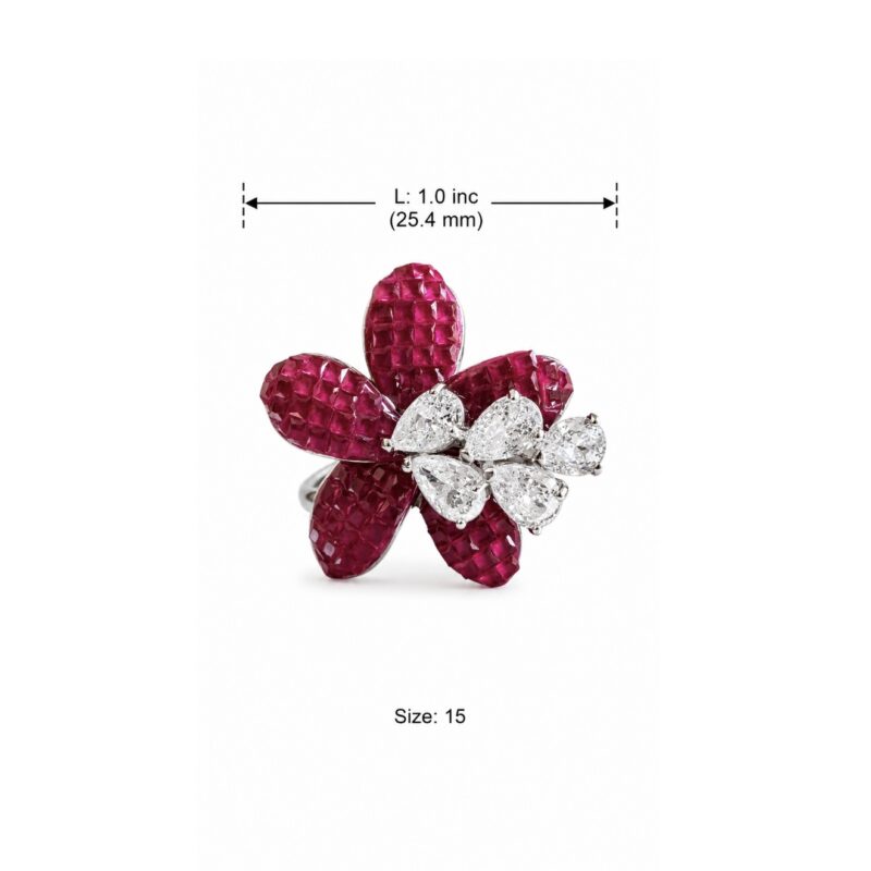 Megha Floral Ring - 925 Sterling Silver - Indraja Fine Jewels - Mumbai
