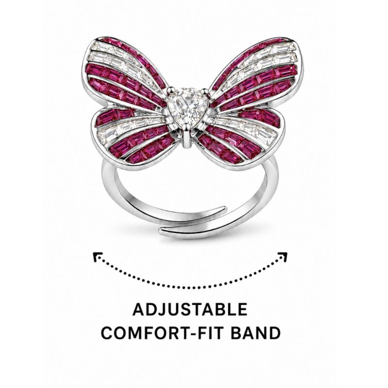 Aroha Butterfly Ring - 925 Sterling Silver - Indraja Fine Jewels - Mumbai