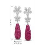 Ritu Double Flower Drop Earrings - 925 Sterling Silver - Indraja Fine Jewels - Mumbai