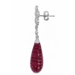 Ritu Double Flower Drop Earrings - 925 Sterling Silver - Indraja Fine Jewels - Mumbai