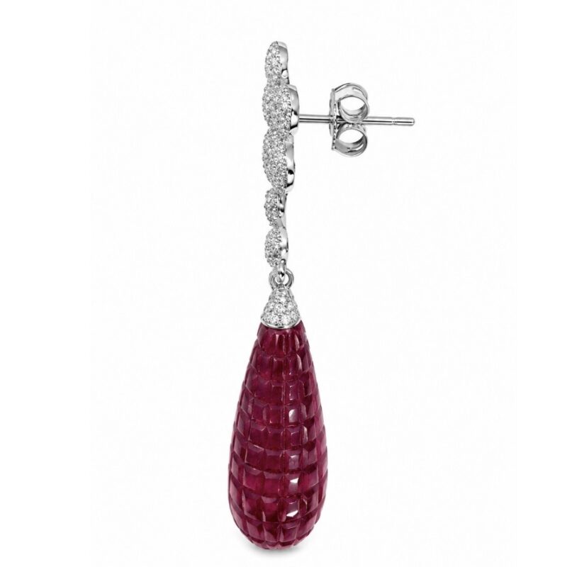 Ritu Double Flower Drop Earrings - 925 Sterling Silver - Indraja Fine Jewels - Mumbai
