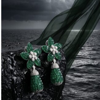 Ira Foral Drop Earrings - Indraja Fine Jewels - Mumbai