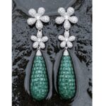 Rasa Double Flower Drop Earrings - 925 Sterling Silver - Indraja Fine Jewels - Mumbai
