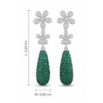 Rasa Double Flower Drop Earrings - 925 Sterling Silver - Indraja Fine Jewels - Mumbai