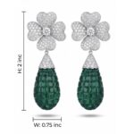 Bindu Floral Drop Earrings - 925 Sterling Silver - Indraja Fine Jewels - Mumbai