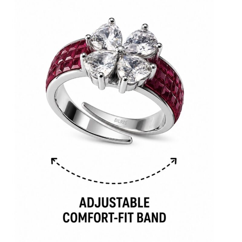 Amya Floral Ring - 925 Sterling Silver - Indraja Fine Jewels - Mumbai