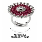 Aanya Floral Ring - 925 Sterling Silver - Indraja Fine Jewels - Mumbai