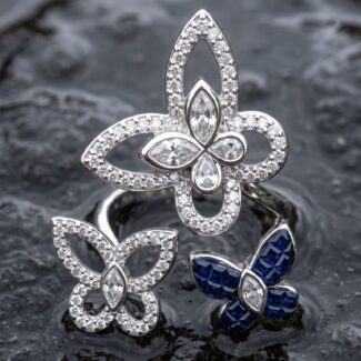 Tvesa Butterfly Ring - 925 Sterling Silver - Indraja Fine Jewels - Mumbai