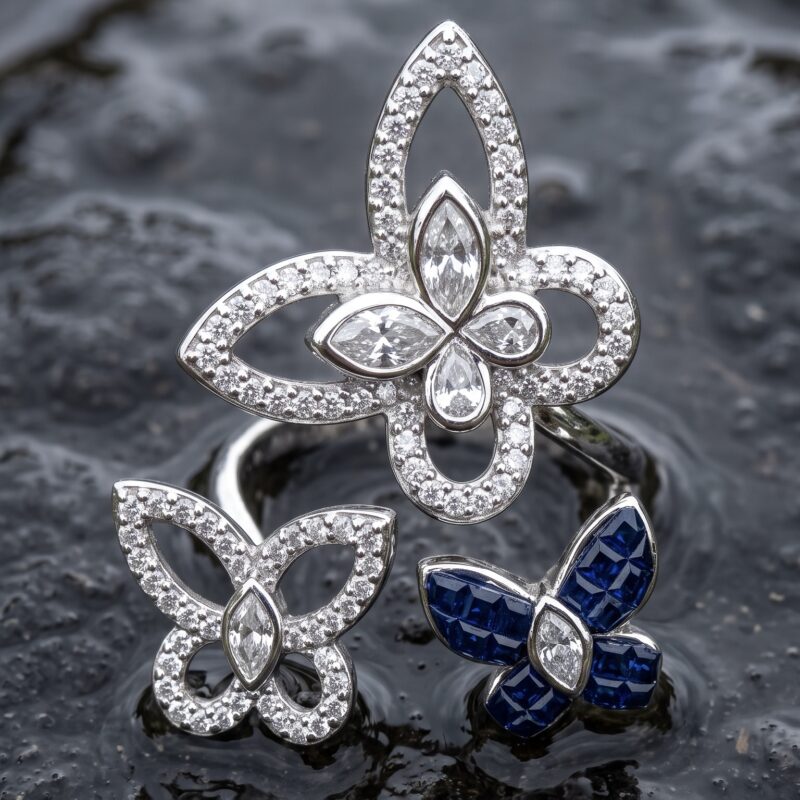 Tvesa Butterfly Ring - 925 Sterling Silver - Indraja Fine Jewels - Mumbai